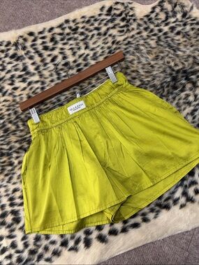 Charles & Keith Lime Green Drawstring Skort
